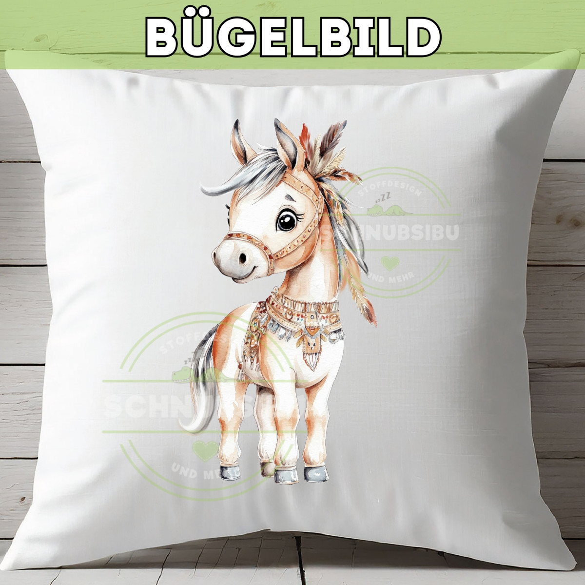 Bügelbild Indianer Tiere Pferd